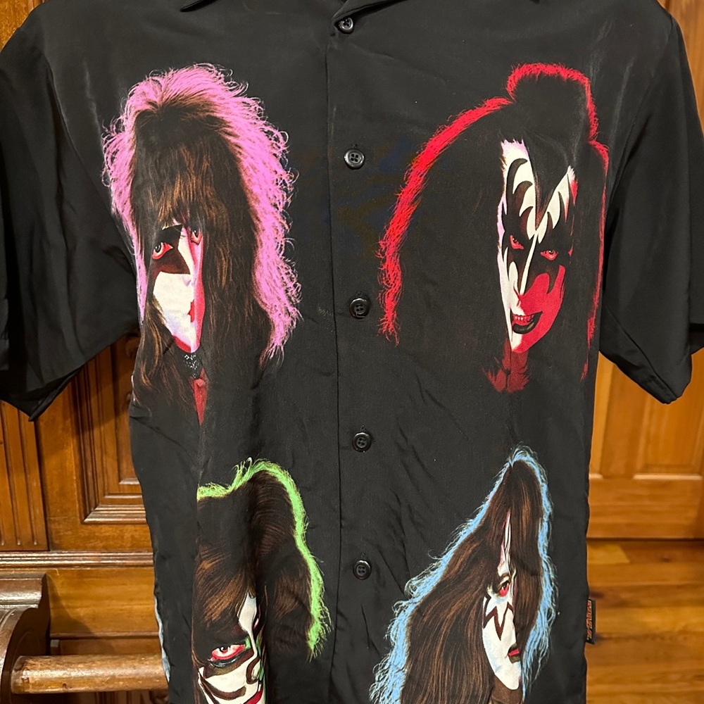 KISS VINTAGE 2001 SOLO FACES BUTTON UP SHIRT (Double Sided)